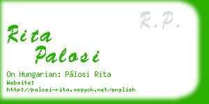 rita palosi business card