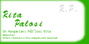 rita palosi business card